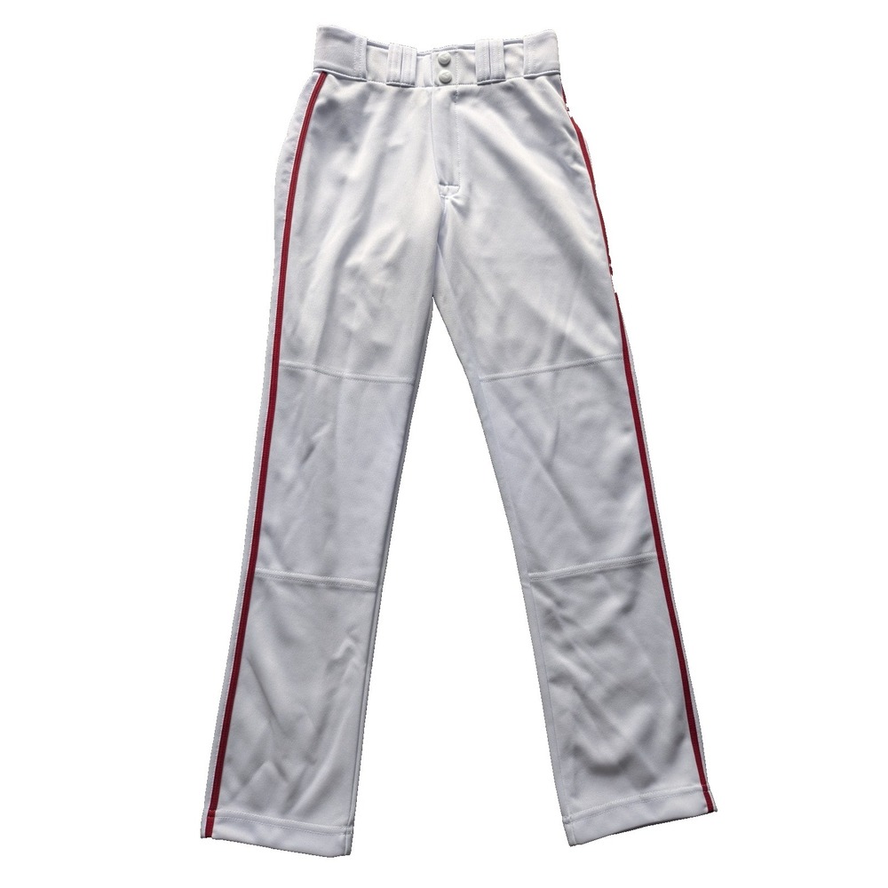 Easton Rival+ Youth Piped Pant | White/Red | Youth Small Waist 23-25" Inseam 26"